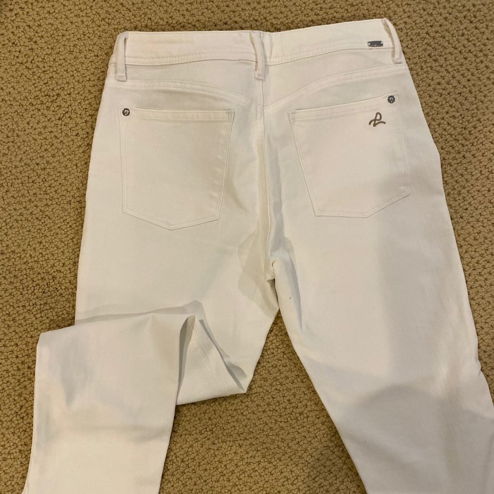 DL1961 Bardot high rise cropped white jeans